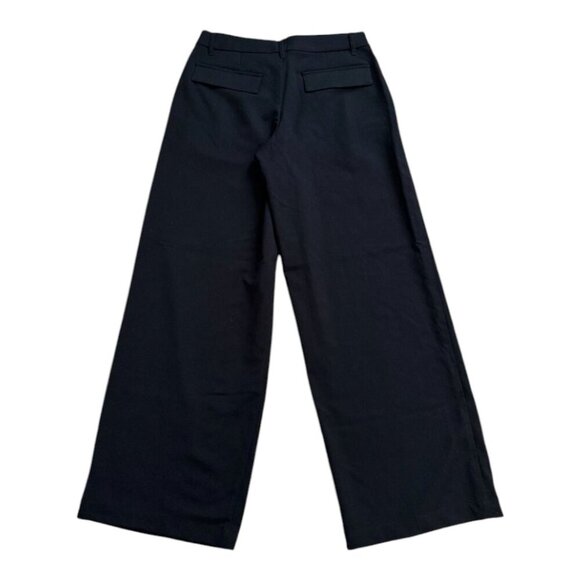 H&M DIVIDED Dress Pants Black Wide Leg Pleated Women's 4 Relaxed Casual Mid Rise - Picture 6 of 13